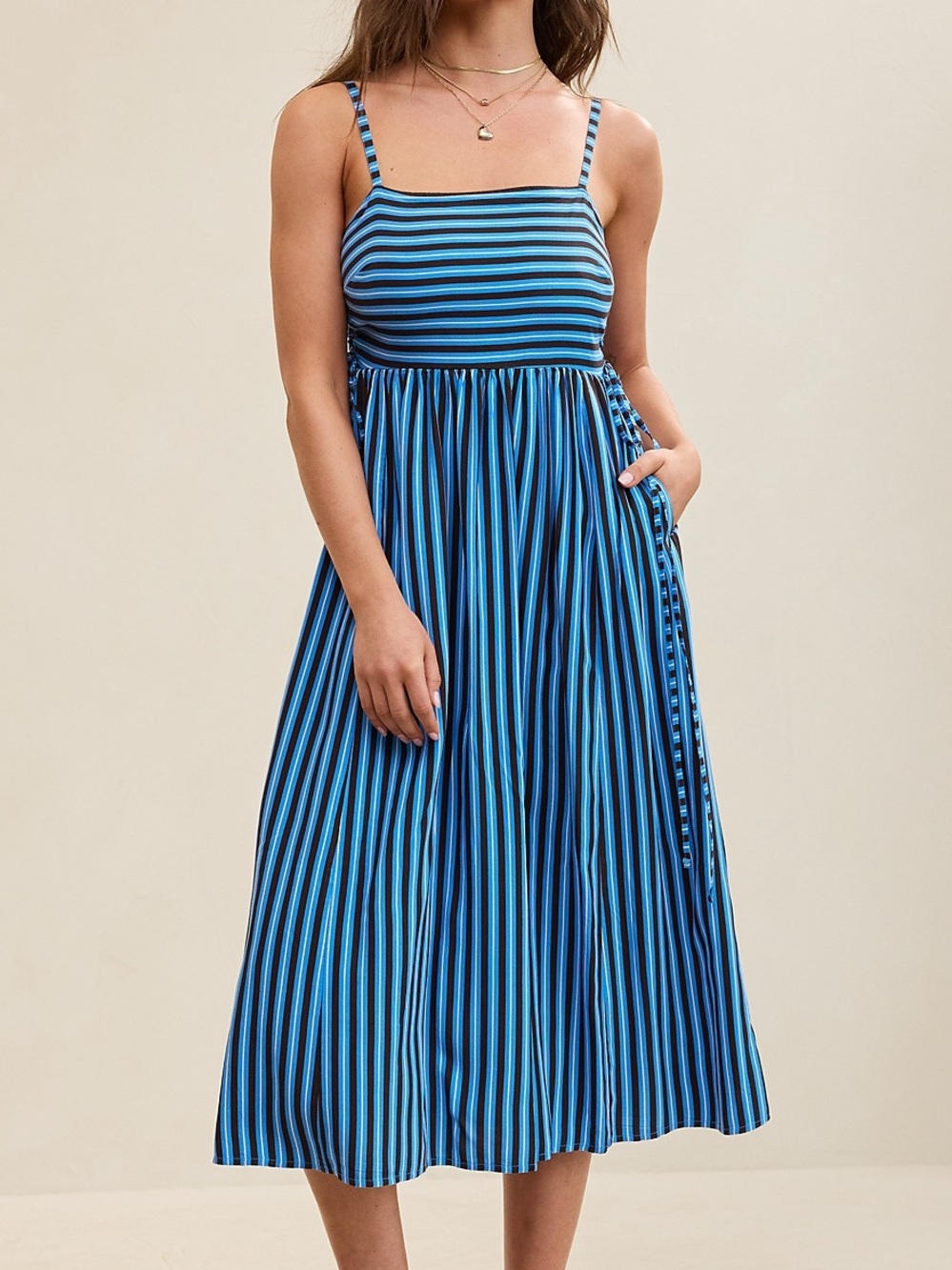 NWT AERIE HAPPY & DRAPY MIDI DRESS